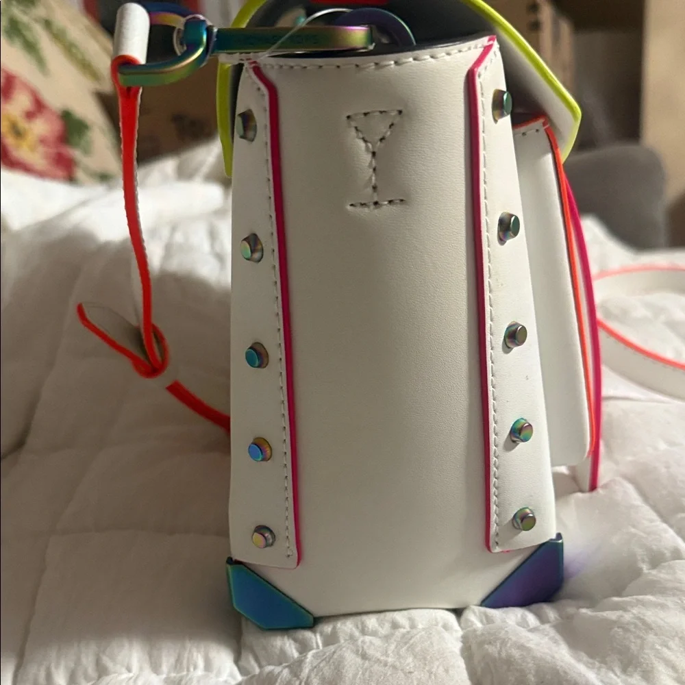 Michael Kors White Satchel with Neon Details - Picture 2 of 13